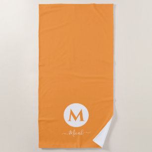 Orangefarbenes Personalisiertes Mongram Badetuch