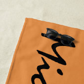 Orangefarbenes Personalisiertes Strandtuch (Beispiel)