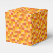 Orangefarbenes Pixel-Muster Geschenkschachtel (Vorderseite)