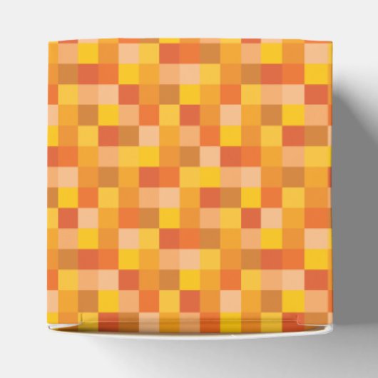 Orangefarbenes Pixel-Muster Geschenkschachtel (Oben)