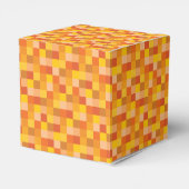Orangefarbenes Pixel-Muster Geschenkschachtel (Rückseite)