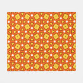 Orangefarbenes Quadrat- und Dreiecksgeflecht-naive Fleecedecke (Vorderseite (Horizontal))