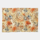 Orangefarbenes, rauschiges Indigograb, Abstrakt Geschirrtuch (Horizontal)