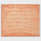 Orangefarbenes Reptilleder Geschenkpapier (Flach)
