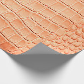 Orangefarbenes Reptilleder Geschenkpapier (Ecke)