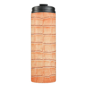 Orangefarbenes Reptilleder Thermosbecher