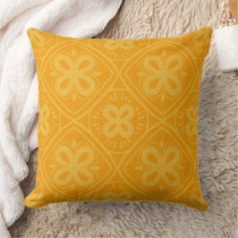 orangefarbenes Retro-Muster Kissen