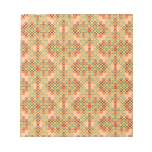 Orangefarbenes Retromuster Notizblock (Vorderseite)