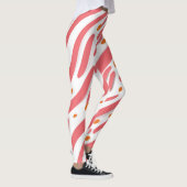 Orangefarbenes rosa Abstraktes Linienmuster Leggings (Rechts)