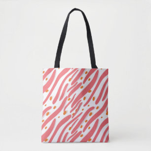 Orangefarbenes rosa Abstraktes Linienmuster Tasche
