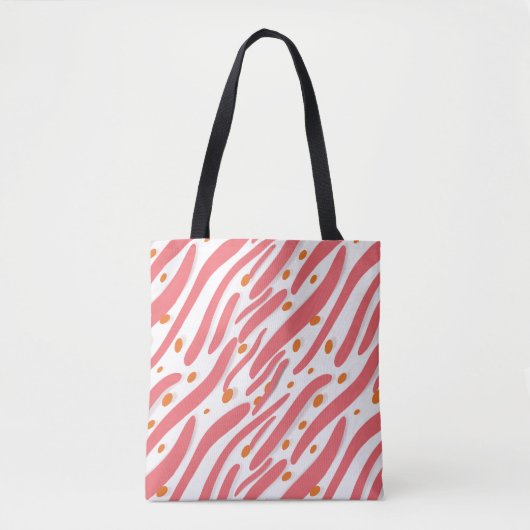 Orangefarbenes rosa Abstraktes Linienmuster Tasche (Vorderseite)