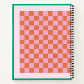 Orangefarbenes rosafarbenes Wahlbuch Notizblock (Rückseite)