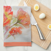 Orangefarbenes Rose Wasserfarbenes Rosenhandtuch Geschirrtuch (Viertel Falte)