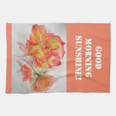 Orangefarbenes Rose Wasserfarbenes Rosenhandtuch Geschirrtuch (Horizontal)