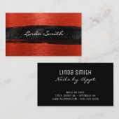 Orangefarbenes Rot gebürstetes Metall, Schwarze Pi Visitenkarte (Vorne/Hinten)