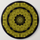 Orangefarbenes, rundes Fraktal Button (Vorderseite)