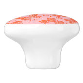 Orangefarbenes Schmetterlingsmuster im rosa Hinter Keramikknauf (Seitenansicht)