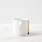 orangefarbenes Schreibwarendesign Espressotasse (Rückseite)