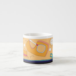 orangefarbenes Schreibwarendesign Espressotasse