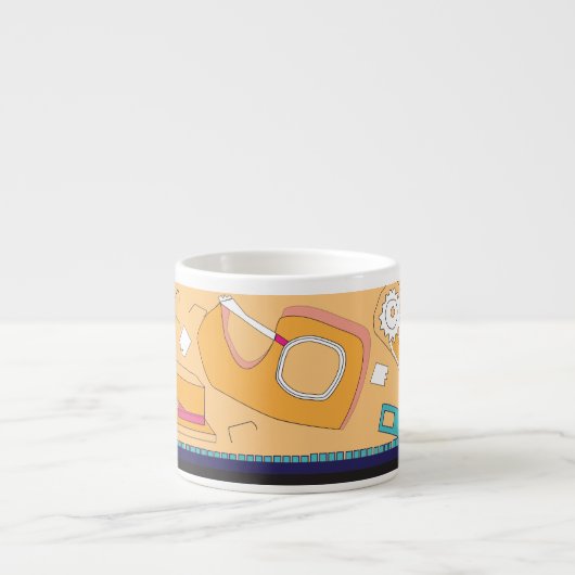 orangefarbenes Schreibwarendesign Espressotasse (Vorderseite)