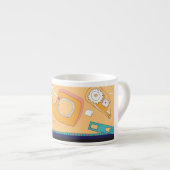 orangefarbenes Schreibwarendesign Espressotasse (Vorderseite Rechts)