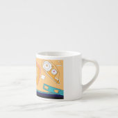 orangefarbenes Schreibwarendesign Espressotasse (Rechts)