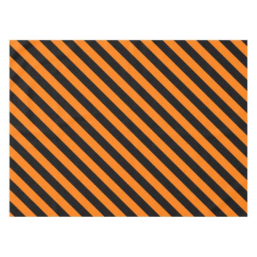 Orangefarbenes Schwarz Streifen Muster Halloween-P Tischdecke (Vorderseite (Horizontal))