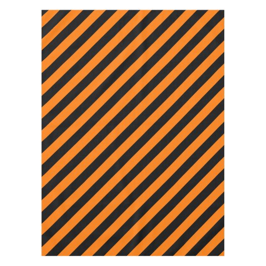 Orangefarbenes Schwarz Streifen Muster Halloween-P Tischdecke (Vorderseite)