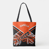 Orangefarbenes, Schwarz-Weiß Chefdesign Tasche (Rückseite)