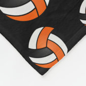 Orangefarbenes, Schwarz-Weiß-Volleyball-Muster Fleecedecke (Ecke)