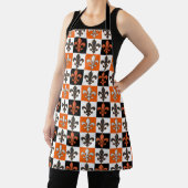Orangefarbenes Schwarz-weißes Fleur-de-lis-Design Schürze (InSitu)