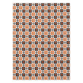 Orangefarbenes Schwarz-weißes Fleur-de-lis-Design Tischdecke (Vorderseite)