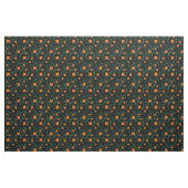 Orangefarbenes Schwarzes Blume Blumenmuster Stoff (Yard (91,4 cm))