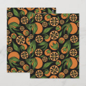 Orangefarbenes schwarzes Fruchtmuster Postkarte (Vorne/Hinten)