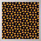 Orangefarbenes Schwarzes Hintergrundmuster Hallowe Poster (Vorne)