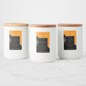 Orangefarbenes schwarzes Weizensilber mit Logo-Pro Lebensmitteletikett (Flaschen)