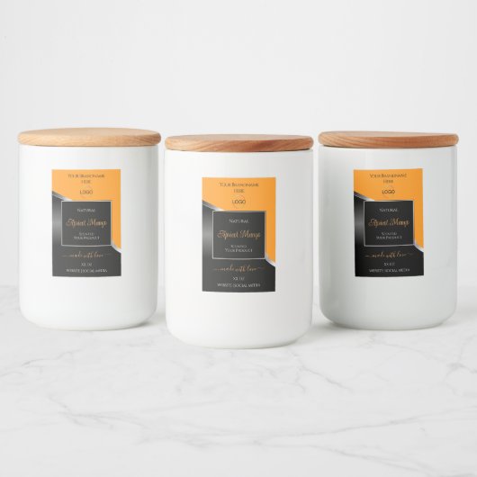 Orangefarbenes schwarzes Weizensilber mit Logo-Pro Lebensmitteletikett (Flaschen)