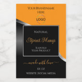 Orangefarbenes schwarzes Weizensilber mit Logo-Pro Lebensmitteletikett (Einzelnes Label)