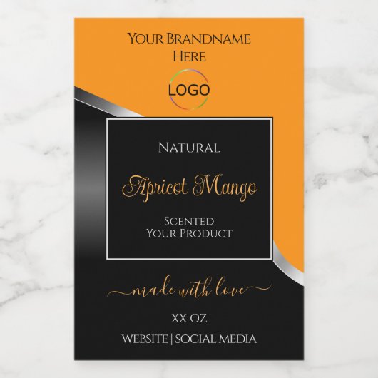 Orangefarbenes schwarzes Weizensilber mit Logo-Pro Lebensmitteletikett (Einzelnes Label)