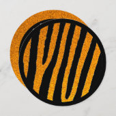 Orangefarbenes schwarzes Zebra, süße 16 Kreiseinla Einladung (Vorne/Hinten)