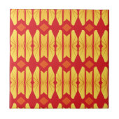 Orangefarbenes schwer geometrisches Design Fliese (Vorderseite)