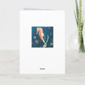 Orangefarbenes Seepferd am Meer mit Blasen-Karte Karte (Rückseite)