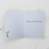 Orangefarbenes Seepferd am Meer mit Blasen-Karte Karte (Innenseite)