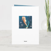 Orangefarbenes Seepferd mit Blasen am Meer Karte (Rückseite)