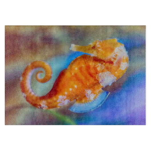 Orangefarbenes Seepferd Schneidebrett (Vorderseite)