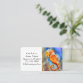 Orangefarbenes Seepferd Visitenkarte (Stehend Vorderseite)