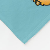 Orangefarbenes Spitz Hunde Muster auf blau Fleecedecke (Ecke)