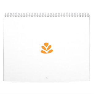 Orangefarbenes stilisiertes Blume-Design auf dunkl Kalender