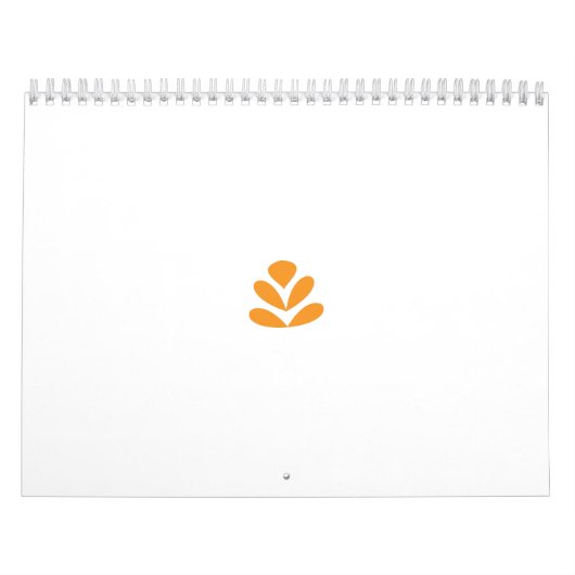 Orangefarbenes stilisiertes Blume-Design auf dunkl Kalender (Titelbild)