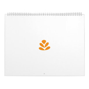 Orangefarbenes stilisiertes Blume-Design auf dunkl Kalender